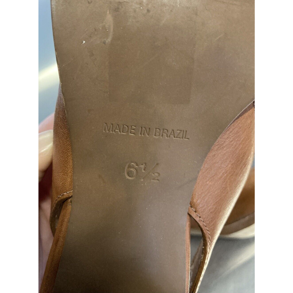 Madewell Cary Katerina Heels Peep Toe Tan Leather Slingback Sandals AH710 6.5 - Picture 8 of 8